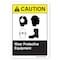 Signmission ANSI, Wear Protective Equipment, Ear Head Eye Foot, 10in X 7in Rigid Plastic, 7" H, 10" W, Landscape OS-CS-P-710-L-19801 - alternate 1